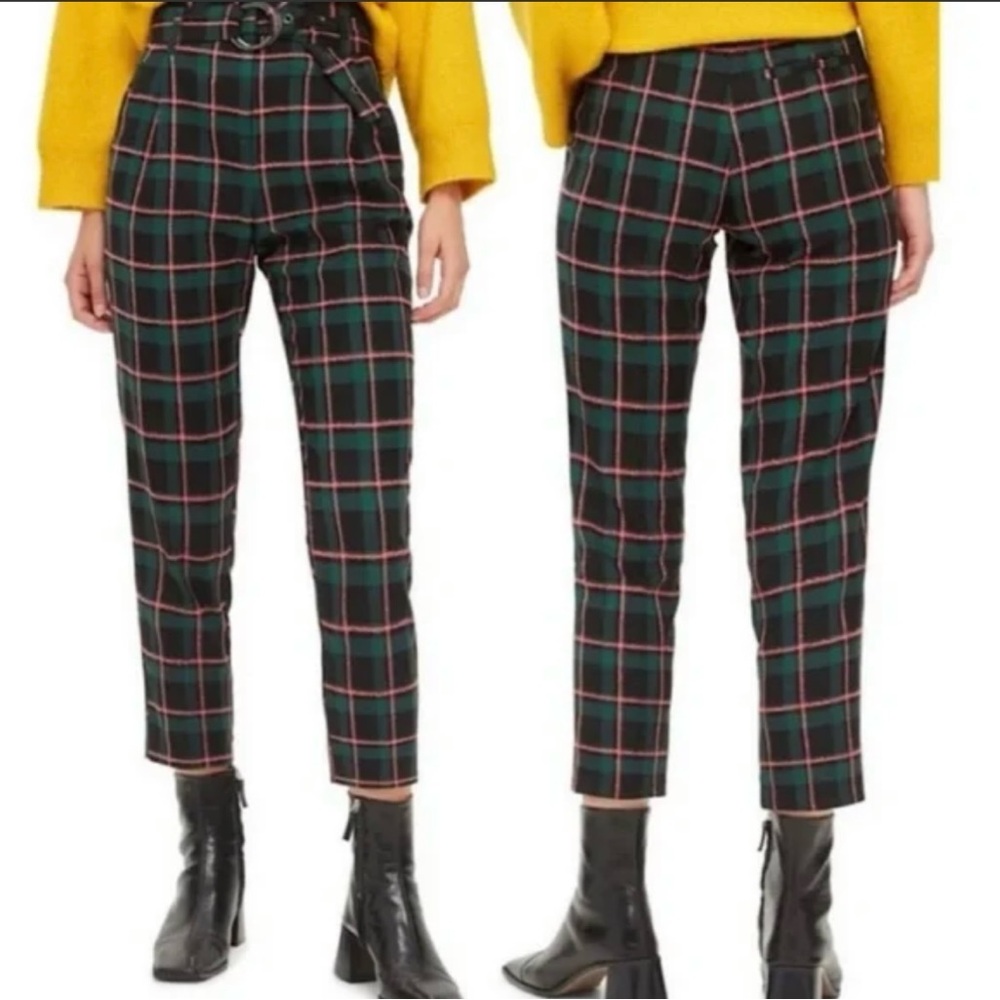 Topshop plaid trousers